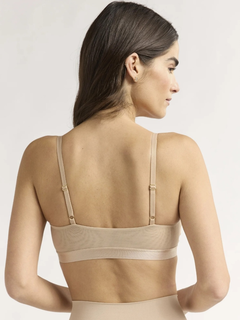 Joyspun Adobe Tan Adjustable Straps Double Layer Mesh Bralette - Picture 3 of 5